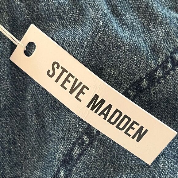 Steve Madden Wide Leg Lightweight Denim Pants Size XS Drawstring Waist NWT - Picture 9 of 10